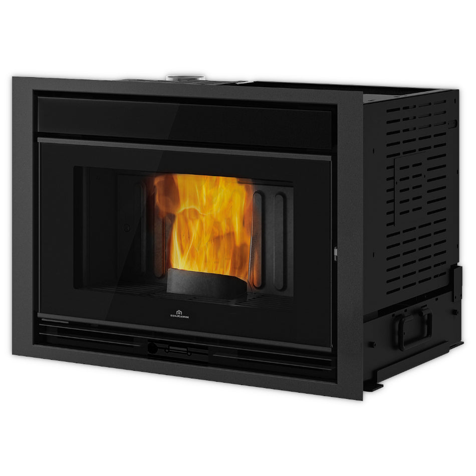 Edilkamin schwarzer Kamineinsatz PELLKAMIN EVO 8 mit Rahmen | Klimaworld.com