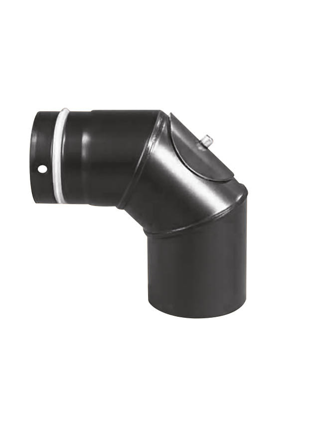 Oranier Pellet-Bogem 90°, schwarz emailliert | klimaworld.com