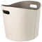 TermaTech | Holzkorb Lederimitat rund | 390×310 mm | Beige