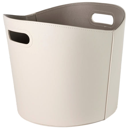 TermaTech | Holzkorb Lederimitat rund | 390×310 mm | Beige