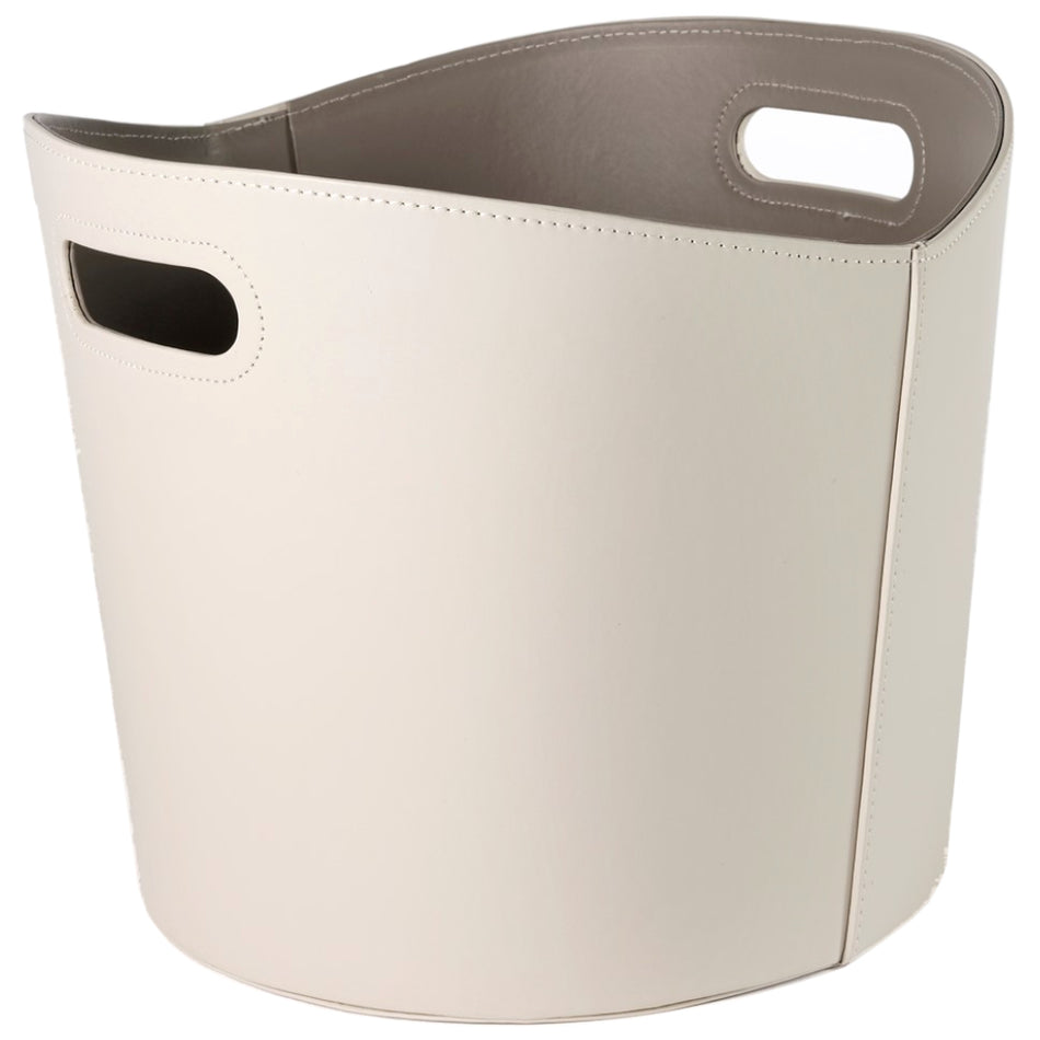 TermaTech | Holzkorb Lederimitat rund | 390×310 mm | Beige