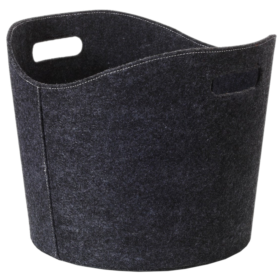 TermaTech | Holzkorb Filz rund | 390×310 mm | Dunkelgrau