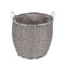 Kaminholzkorb „Rattan“ 35 Liter, Ø 37 cm, hellgrau, Schmutzfang