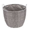 Kaminholzkorb „Rattan“ 60 Liter, Ø 45 cm, hellgrau, Schmutzfang