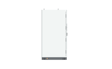 Weißer SolaX AELIO B100 Batterieschrank mit Wechselrichter X3-AELIO-49,9K Seitenansicht von links | Klimaworld