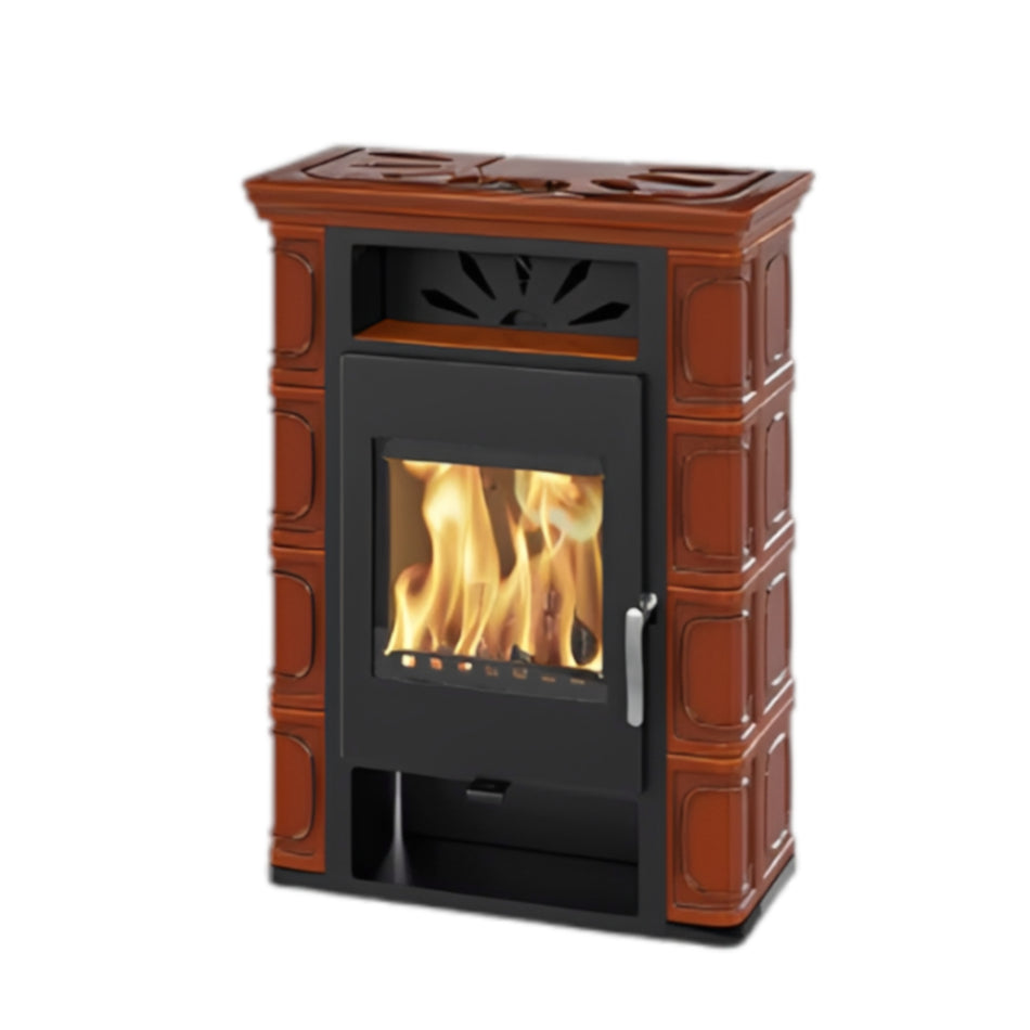 Thorma Kaminofen | Borgholm Top Exclusive, Keramik Dunkelbraun | 6 kW