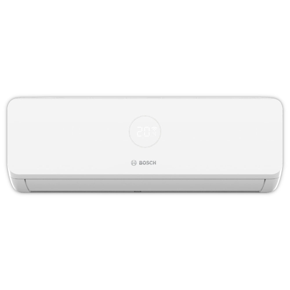 Bosch Klimaanlagen-Wandgeraet CL3200iU W 26 E in mattem Weiss, mit runder LED Anzeige mittig und abgerundeten Seiten | Klimaworld.com