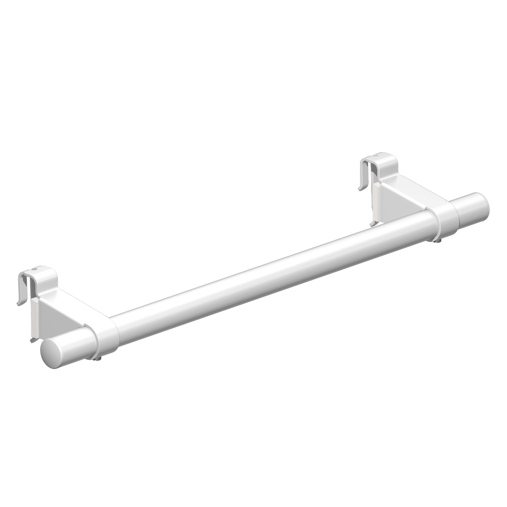 Buderus Universal Handtuchhalter fuer Heizkoerper, 600 mm, Weiss, mit runder Stange und zwei Haltehaken | Klimaworld.com
