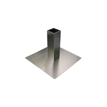 FDF-02 Flachdachfuss: Metallplatte mit mittigem, hohlem Vierkantrohr aus Aluminium | Klimaworld.com
