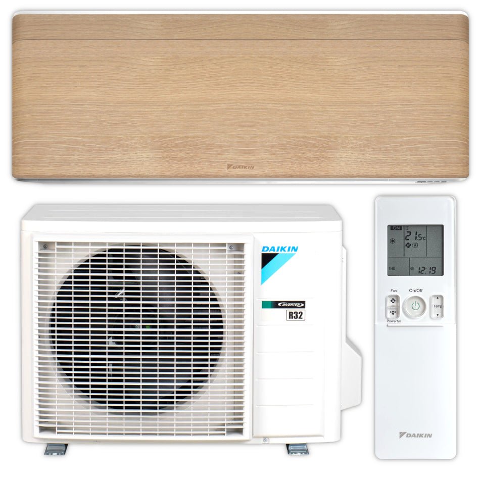 DAIKIN Split Klimaanlage Set | Stylish | Light Wood | 2,0 kW