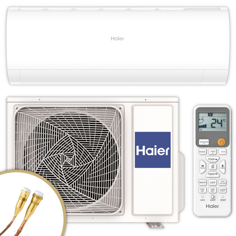 Haier Klimaanlagen Set Pearl Premium Wandgeraet mit Aussengeraet und Fernbedienung in Weiss | Klimaworld.com
