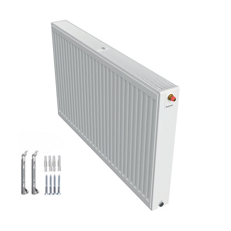 Profilierter Ventilkompaktheizkoerper 2.0 Logatrend in Weiss mit integriertem Ventil rechts und Montagematerial | Klimaworld.com