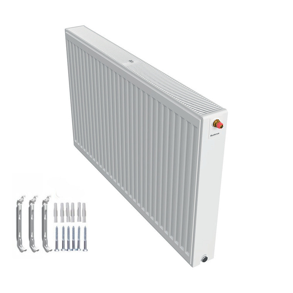 Profilierter Ventilkompaktheizkoerper 2.0 Logatrend in Weiss mit integriertem Ventil rechts und Montagematerial | Klimaworld.com