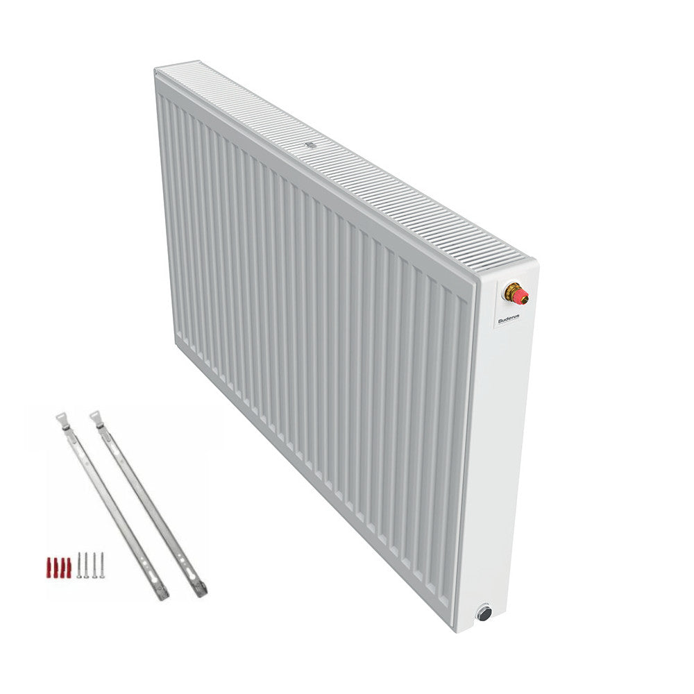 Profilierter Ventilkompaktheizkoerper 2.0 Logatrend in Weiss mit integriertem Ventil und Montagematerial FMS | Klimaworld.com