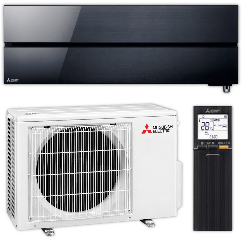 Mitsubishi Klimaanlage Set | MSZ-LN | Hyper Heating | Onyx Black | 3,5 kW