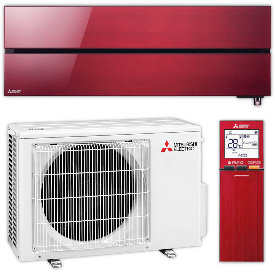 Mitsubishi Klimaanlage Set | MSZ-LN | Hyper Heating | Ruby Red | 3,5 kW