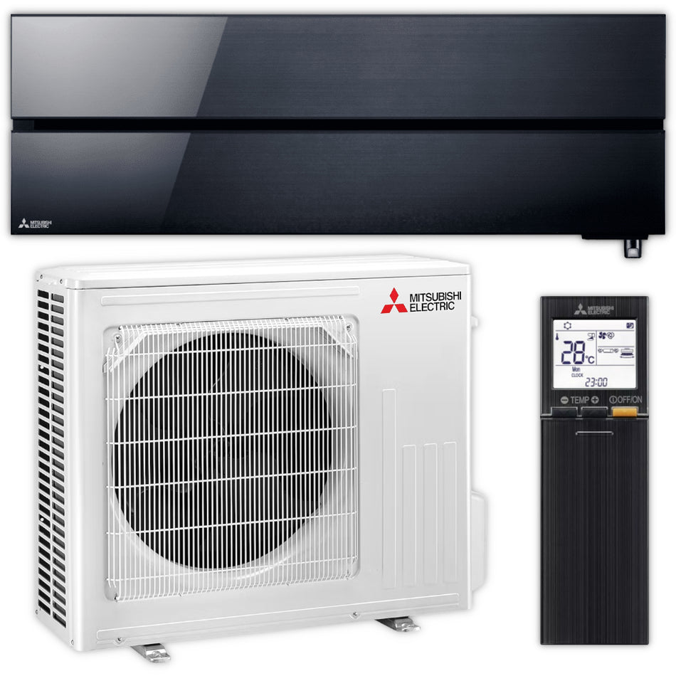 Mitsubishi Klimaanlage Set | MSZ-LN | Hyper Heating | Onyx Black | 5,0 kW