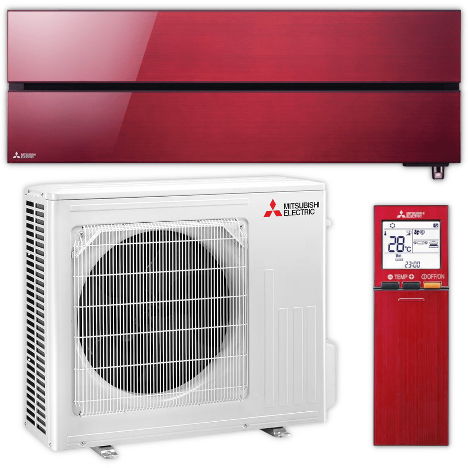 Mitsubishi Klimaanlage Set | MSZ-LN | Hyper Heating | Ruby Red | 5,0 kW