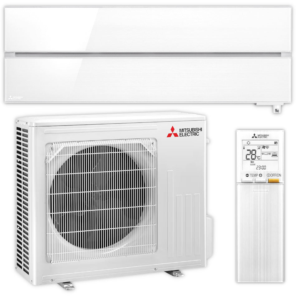 Mitsubishi Klimaanlage Set | MSZ-LN | Hyper Heating | Pearl White | 5,0 kW
