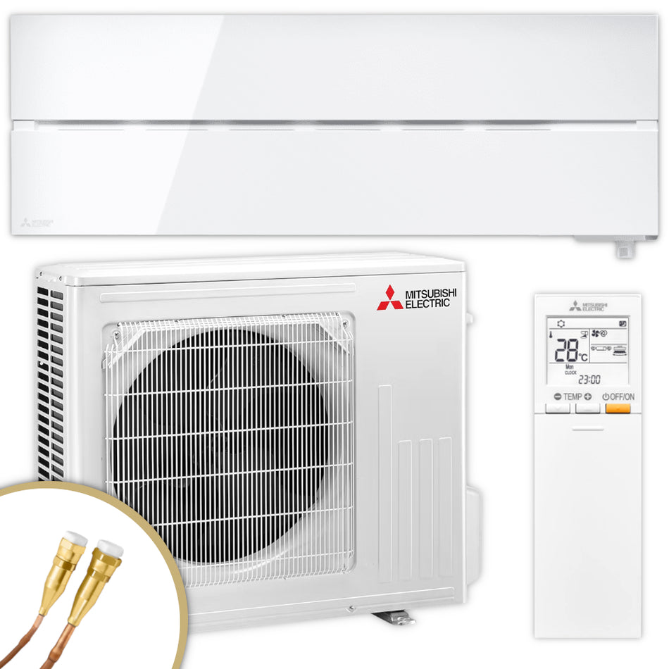 Mitsubishi Klimaanlage Set | MSZ-LN | Hyper Heating | Natural White | 5,0 kW Quick-Connect