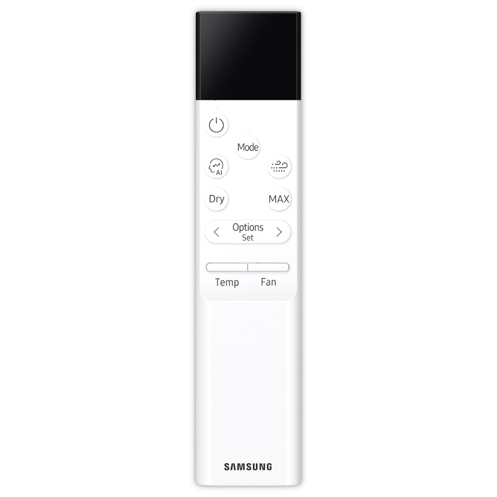 Samsung Klimaanlage Wandgeraet WindFree Première+ Fernbedienung, weiss mit schwarzem Display und Tasten | Klimaworld.com
