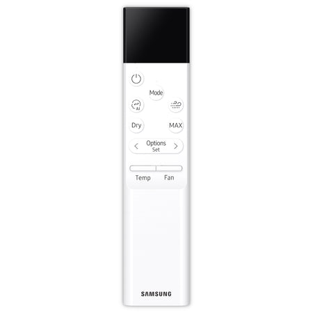 Samsung Klimaanlage Wandgeraet WindFree Première+ Fernbedienung, weiss mit schwarzem Display und Tasten | Klimaworld.com
