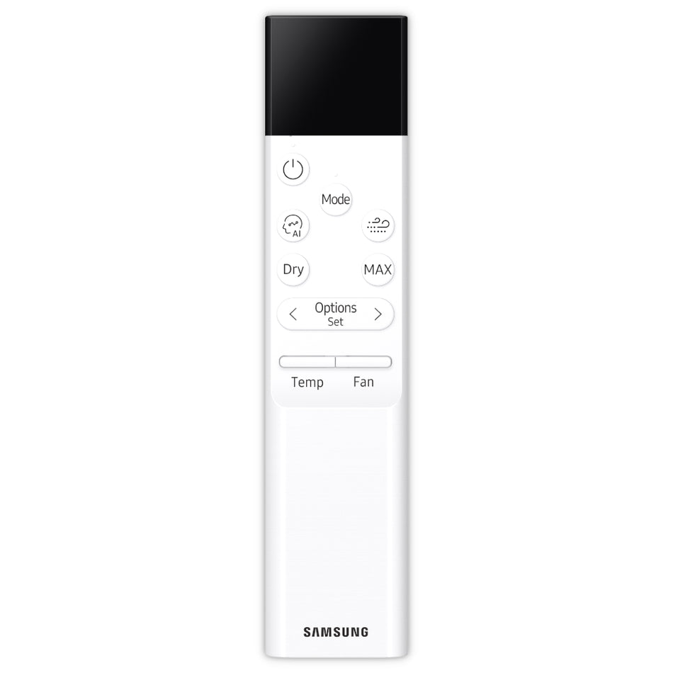 Samsung Klimaanlage Wandgeraet WindFree Première+ Fernbedienung, weiss mit schwarzem Display und Tasten | Klimaworld.com
