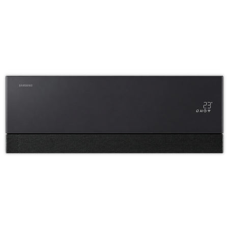 Samsung Klimaanlage Wandgeraet WindFree Première/+ in Schwarz, mit weisser 23°-Anzeige und feinem Lochraster an unterer Front | Klimaworld.com