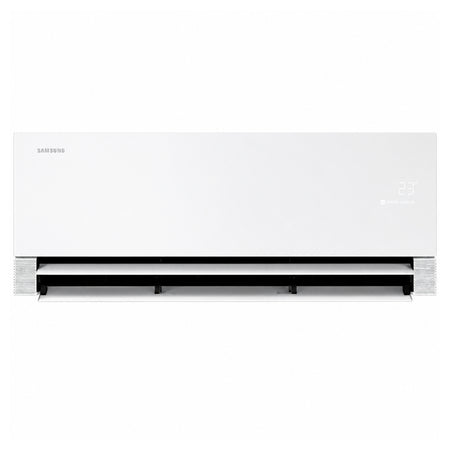 Samsung Klimaanlage Wandgeraet WindFree Première/+ weiss, mit offener Luftklappe unten und dezenter 23°-Anzeige | Klimaworld.com
