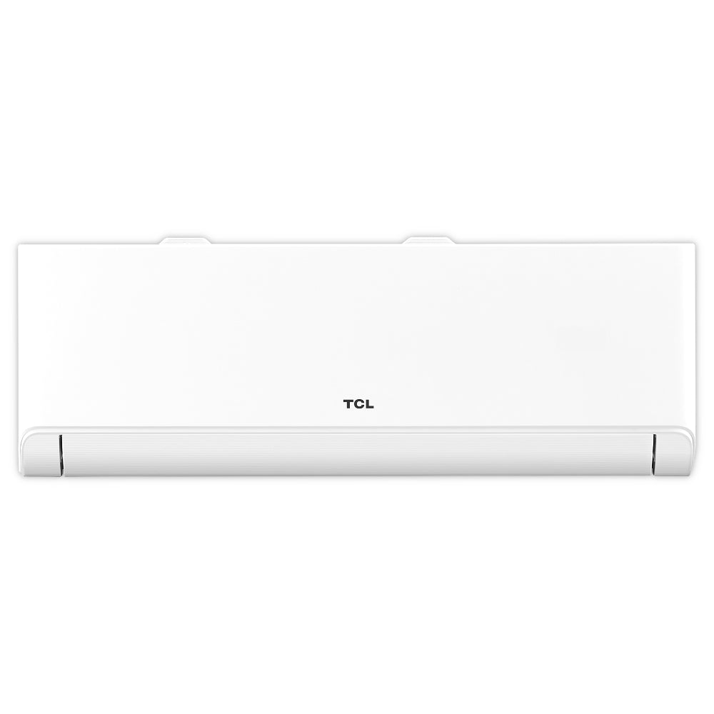 Weisses TCL TAC-CHSD Klimaanlagen-Innengeraet mit schwarzem TCL-Logo und schmaler Luftauslassklappe | Klimaworld.com
