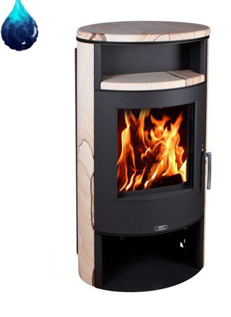 Wasserführender Kaminofen ABX Island Aqua Sandstein 10 kW 