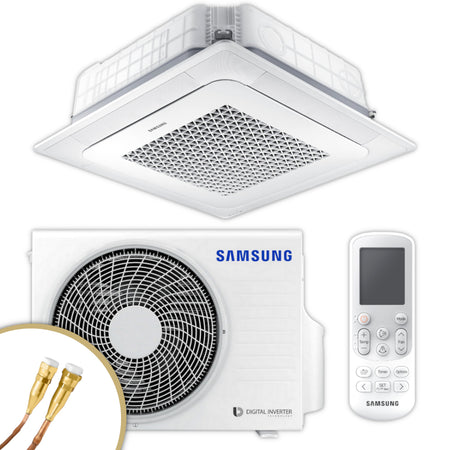 Samsung Mini-Deckenkassette WindFree Klimaanlage Set in Weiss mit Innengeraet, Aussengeraet, Fernbedienung, Quick-Connect Anschluesse | Klimaworld.com