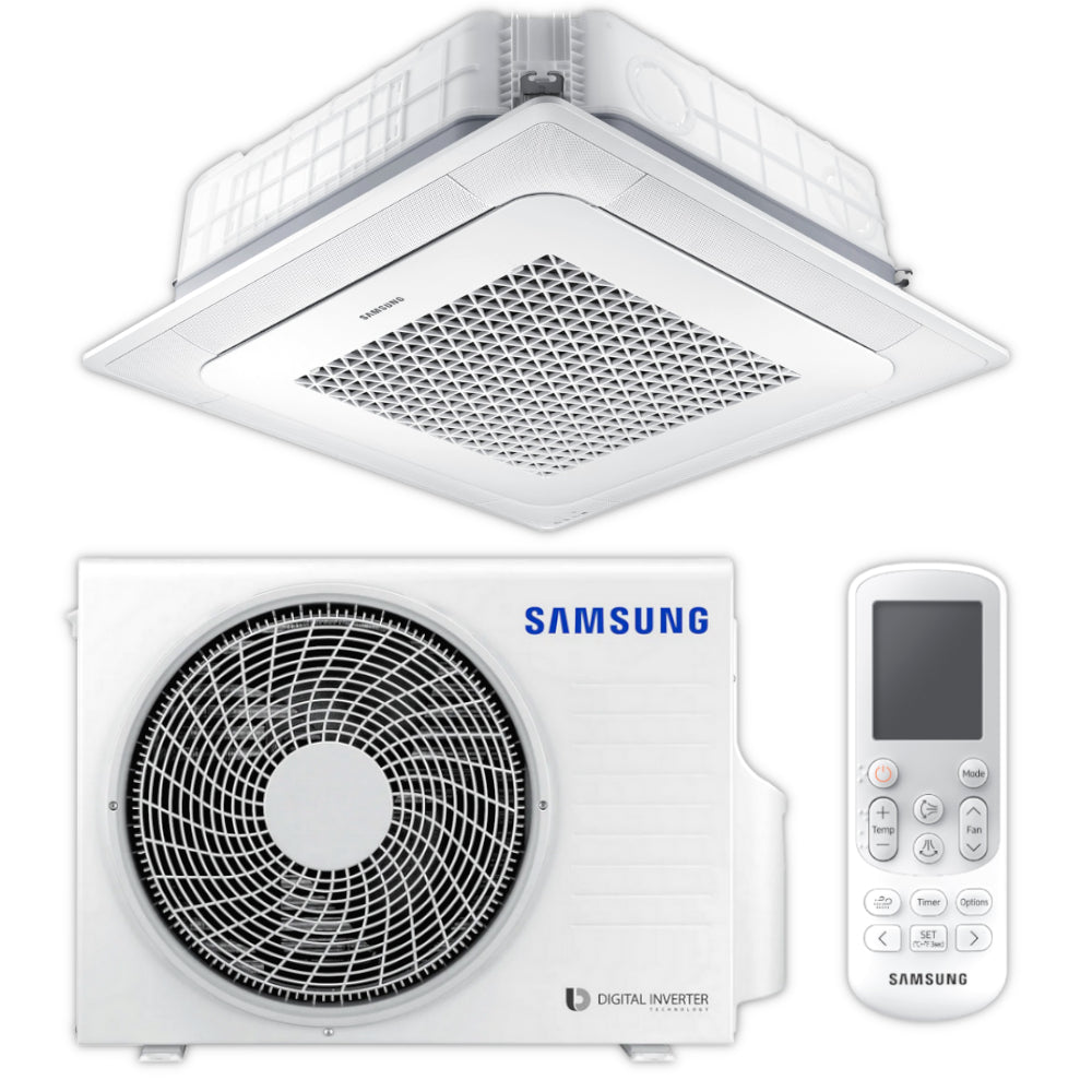 Samsung Mini-Deckenkassette WindFree Klimaanlage Set in Weiss mit Innengeraet, Aussengeraet und Fernbedienung | Klimaworld.com