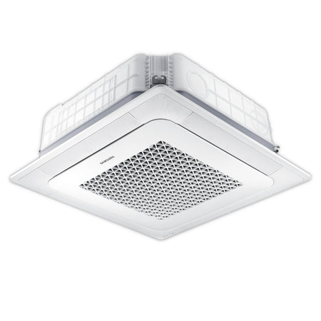 Samsung Mini-Deckenkassette WindFree Klimaanlage in Weiss mit quadratischem Frontpanel und strukturierter Wabenoptik | Klimaworld.com