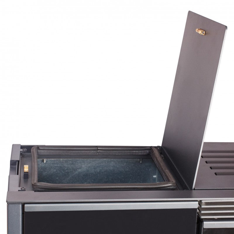 KRETZ | Pelletofen AGURO 1 | Glas mit Linien | 6,4 kW  - Öffnung Pelletbehälter