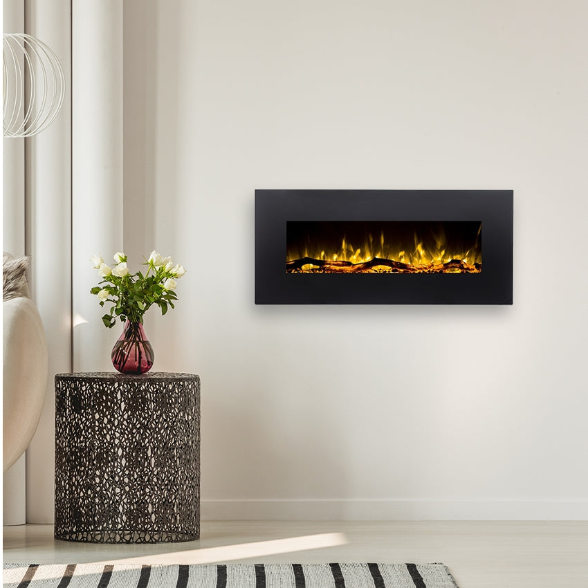 Aflamo LED Elektrokamin Albion 36, schwarz, Ambiente | klimaworld.com
