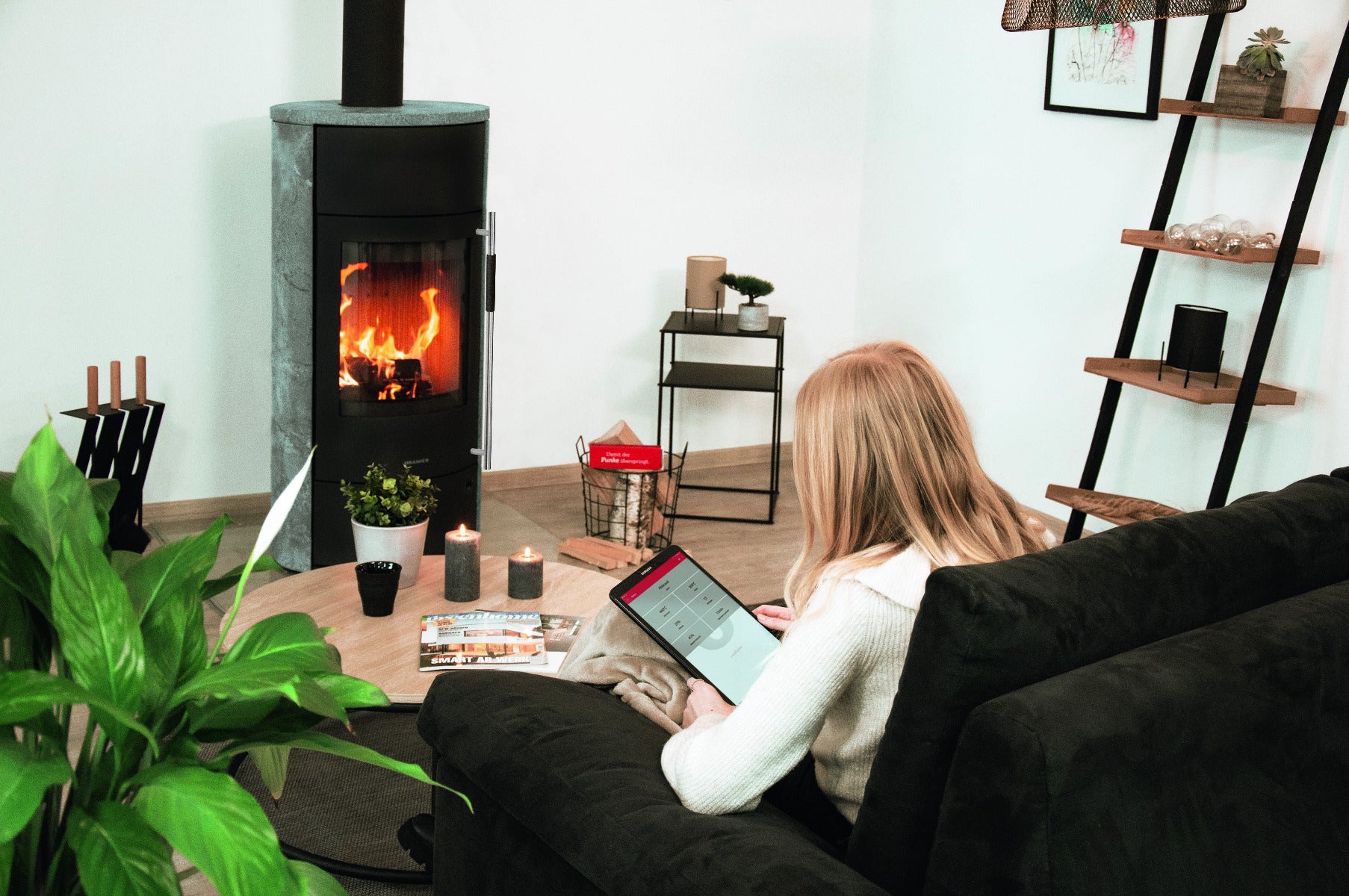 Justus App conFlame Tablet-Bedienung