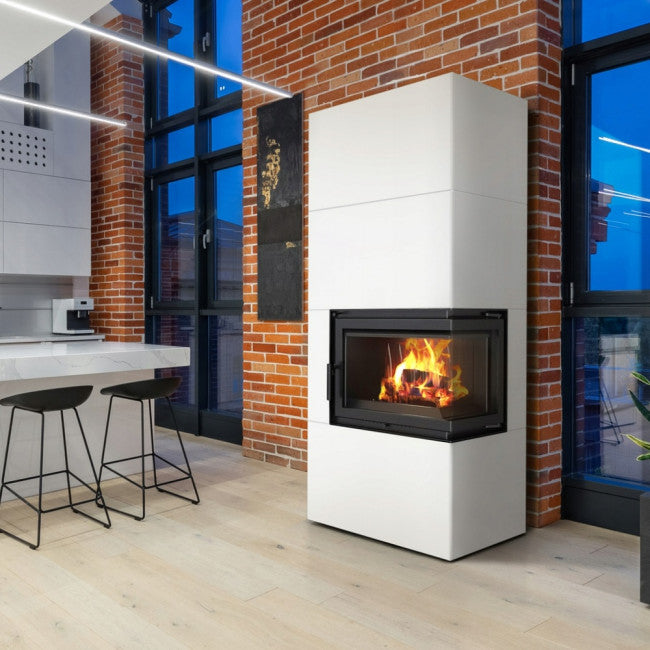 Kratki Kaminofen Simple 8 - 2-seitig rechts | Bausatz weiß | 8 kW - Ambientebild