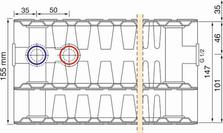 HM Heizkoerper | Ansicht Aufbau Konvenktonsbleche und Heizplatten THEMA NT - Anschluss links | www.klimaworld.com
