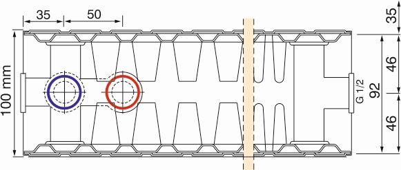 HM Heizkoerper | Ansicht Aufbau Konvektorbleche und Heizplatten THEMA NT - Anschluss links | www.klimaworld.com