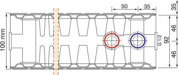HM Heizkoerper | Ansicht Aufbau Konvenktonsbleche und Heizplatten THEMA NT - Anschluss rechts | www.klimaworld.com