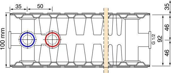 HM Heizkoerper | Ansicht Aufbau Konvektorbleche und Heizplatten THEMA UNI - Typ 22 | Anschluss links | www.klimaworld.com