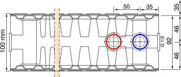HM Heizkoerper | Ansicht Aufbau Konvenktonsbleche und Heizplatten THEMA UNI - Typ 22 | Anschluss rechts | www.klimaworld.com