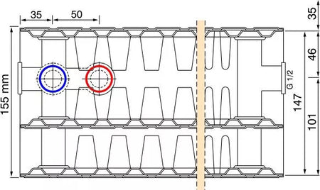 HM Heizkoerper | Ansicht Aufbau Konvenktonsbleche und Heizplatten THEMA UNI - Typ 33 | Anschluss links | www.klimaworld.com