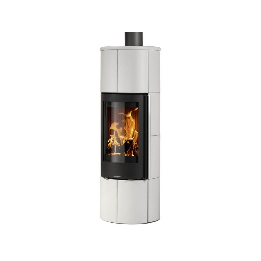 ORANIER | Arkona W+ | Kaminofen | Schwarz | Dauerbrandofen | 7.0 kW | Kreideweiß gebürstet
