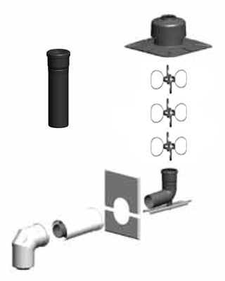 ATEC Komplettpaket Schacht 0580, DN60/100 - DN80 bis 14m, raumluftunabhängig