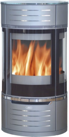 ABX Kaminofen Atrium stahlgrau 7 kW inkl. Glas-Abdeckplatte