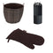 Kamin-Set: Holzkorb, Besteck & Handschuh | Rattan Braun| 68 L