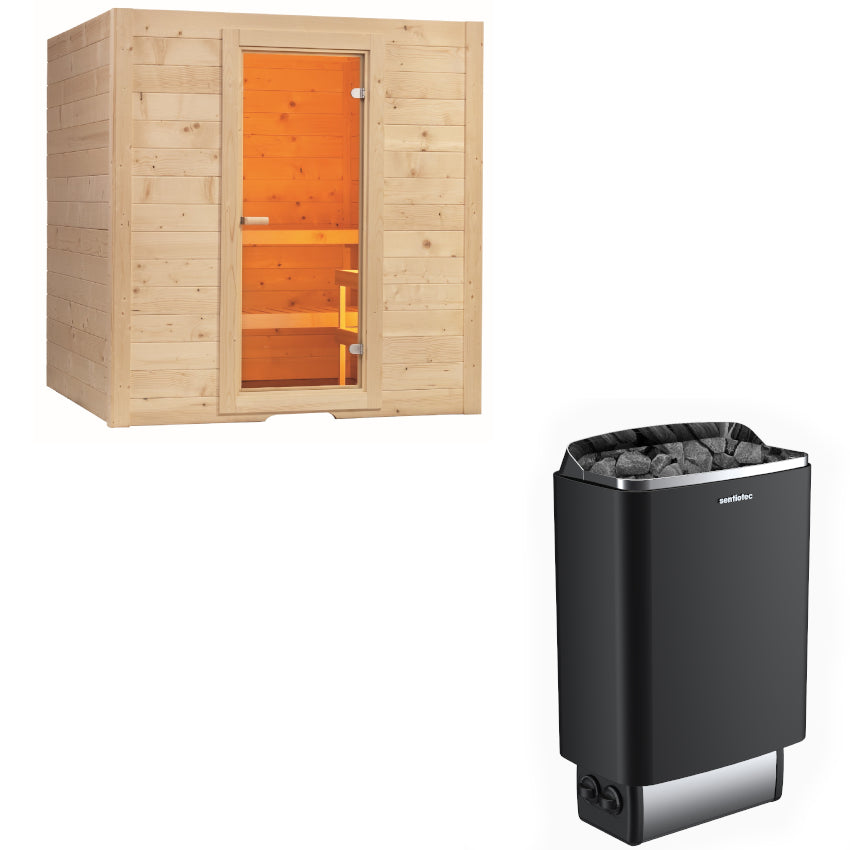 Sentiotec Sauna Set Basic Medium mit Saunaofen 100 inkl. Steuerung | klimaworld.com