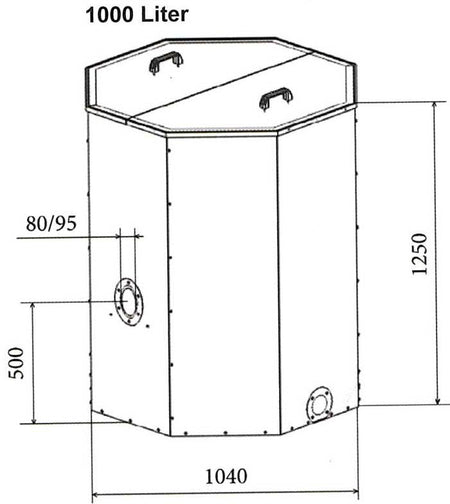 Pelletbehälter 1000 Liter PB 1000 Pelletsilo Maße | klimaworld.com